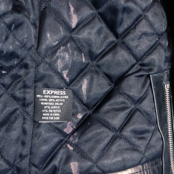 Express Black Leather Motorcycle Jacket - Picture 8 of 8